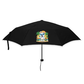 Eisbär Lustige Cartoon Sommer Strand Sonnenbrille - Regenschirm (klein) - Schwarz - Vorne