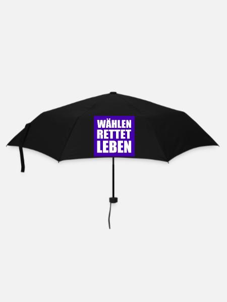 wählen rettet leben - Regenschirm (klein) - Schwarz