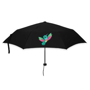 Colibri Mascotte mignonne Personnage de dessin animé Kawaii - Parapluie standard - noir - Devant