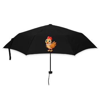 Poulet Mignon Mascotte Personnage De Dessin Animé Kawaii - Parapluie standard - noir - Devant