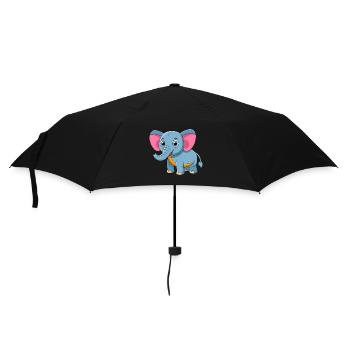Elephant Cute Mascot Cartoon Character Kawaii - Umbrella (small) - black - Front