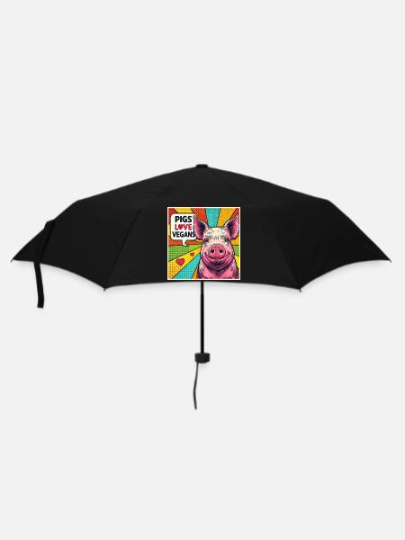 Pigs Love Vegans Popart - Umbrella (small) - black