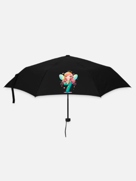 7 Jahre Fee Elfe Geburtstag Geschenk - Regenschirm (klein) - Schwarz