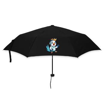 Cockatoo Funny Cartoon Character Headphone Music - Umbrella (small) - black - Front