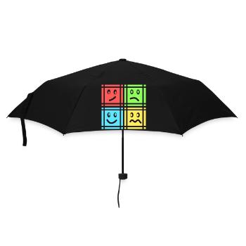 Geometrische Muster - Regenschirm (klein) - Schwarz - Vorne