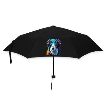 Barsoi Hunderasse Bunt Karikatur Kawaii - Regenschirm (klein) - Schwarz - Vorne