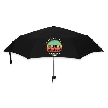 Medellin Kolumbien Palmen Strand Design - Regenschirm (klein) - Schwarz - Vorne