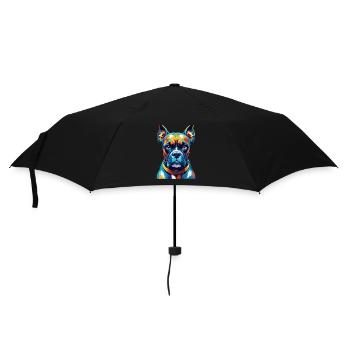 Boxer allemand chien race coloré dessin animé Kawaii - Parapluie standard - noir - Devant
