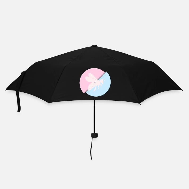 Bee Contrast Red Pastel Blue - Umbrella (small) - black