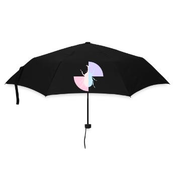 Duo Coccinelle Jaune Bleu Pastel - Parapluie standard - noir - Devant
