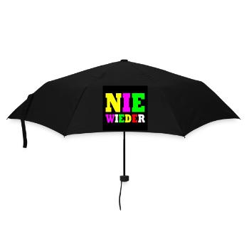 Nie wieder - Regenschirm (klein) - Schwarz - Vorne
