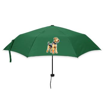Airedale Terrier Aquarelle - Parapluie standard - vert bouteille - Devant