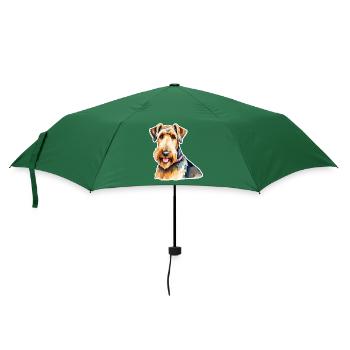 Airedale Terrier Aquarelle - Parapluie standard - vert bouteille - Devant