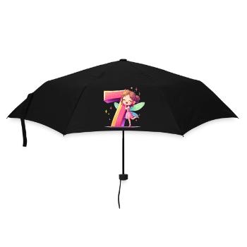 7 Jahre Fee Elfe Geburtstag Geschenk - Regenschirm (klein) - Schwarz - Vorne