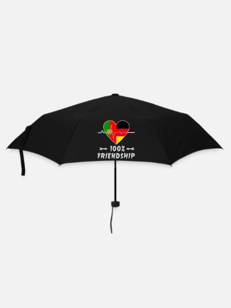 Portugal und Deutschland 100% Freundschaft - Regenschirm (klein) - Schwarz