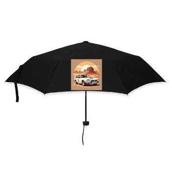 Voiture de Rally dans le Désert - Parapluie standard - noir - Devant