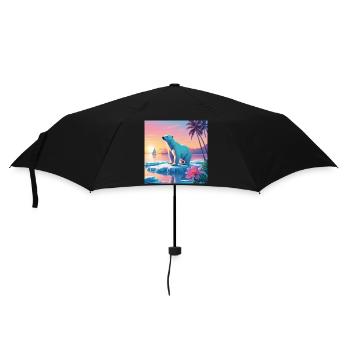Ours polaire en vacances - Parapluie standard - noir - Devant