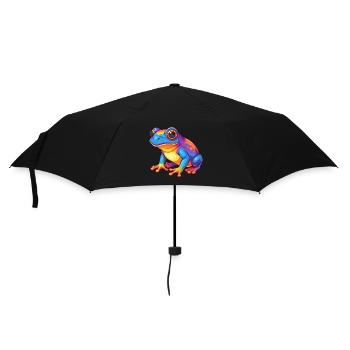 Frog Colorful Kawaii Cartoon Character Clipart - Umbrella (small) - black - Front