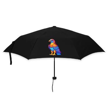 Hawk Bunte Kawaii Cartoon Figur Clipart - Regenschirm (klein) - Schwarz - Vorne