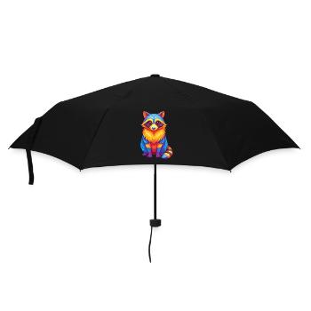 Raccoon Colorful Kawaii Cartoon Character Clipart - Umbrella (small) - black - Front