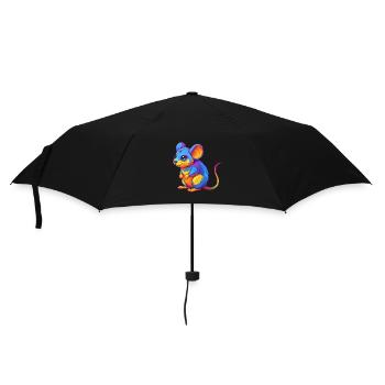 Maus Bunte Kawaii Cartoon Charakter Clipart - Regenschirm (klein) - Schwarz - Vorne