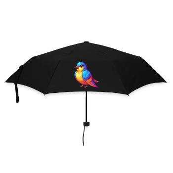 hirondelle coloré kawaii personnage de dessin animé oiseau - Parapluie standard - noir - Devant