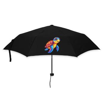 Sea Turtle Colorful Kawaii Cartoon Sea Animal - Umbrella (small) - black - Front