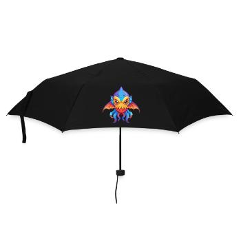 Vampir Tintenfisch Bunt Kawaii Cartoon Meerestier - Regenschirm (klein) - Schwarz - Vorne