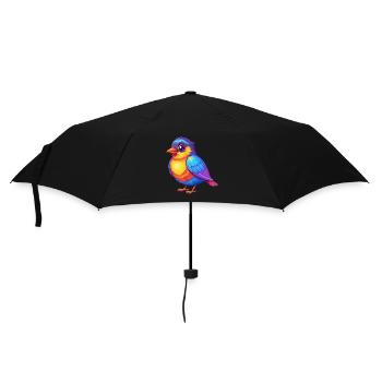 Bulbul coloré Kawaii personnage de dessin animé oiseau - Parapluie standard - noir - Devant