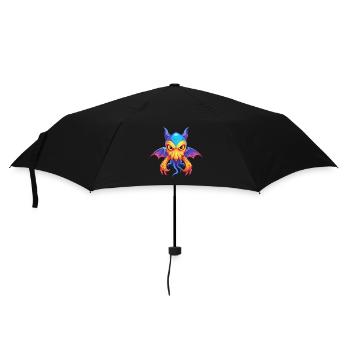 Vampir Tintenfisch Bunt Kawaii Cartoon Meerestier - Regenschirm (klein) - Schwarz - Vorne