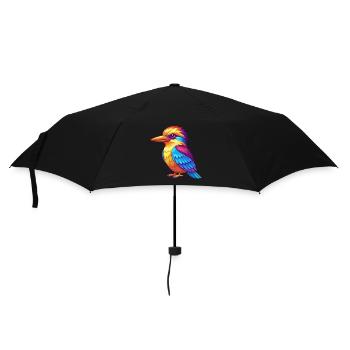 Kookaburra Colorful Kawaii Cartoon Sea Animal - Umbrella (small) - black - Front
