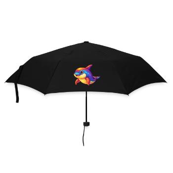 Orca Colorful Kawaii Cartoon Sea Animal - Umbrella (small) - black - Front