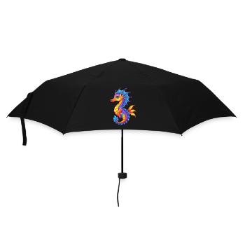 Leafy Sea Dragon Colorful Kawaii Cartoon Clipart - Umbrella (small) - black - Front