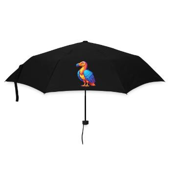 vautour coloré Kawaii dessin animé personnage oiseau - Parapluie standard - noir - Devant