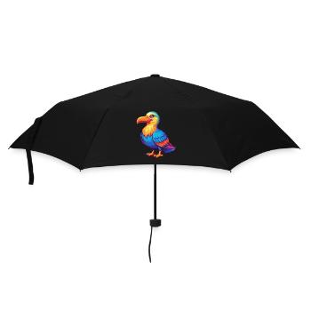 Albatross Colorful Kawaii Cartoon Character Bird - Umbrella (small) - black - Front