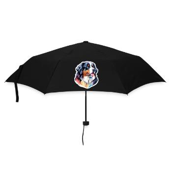 Berner Sennenhund Wasserfarben - Regenschirm (klein) - Schwarz - Vorne