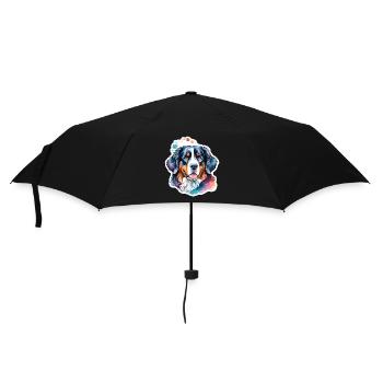 Berner Sennenhund Wasserfarben - Regenschirm (klein) - Schwarz - Vorne