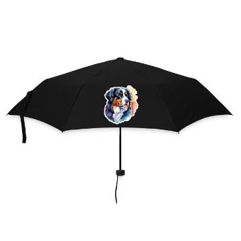 Berner Sennenhund Wasserfarben - Regenschirm (klein) - Schwarz - Vorne