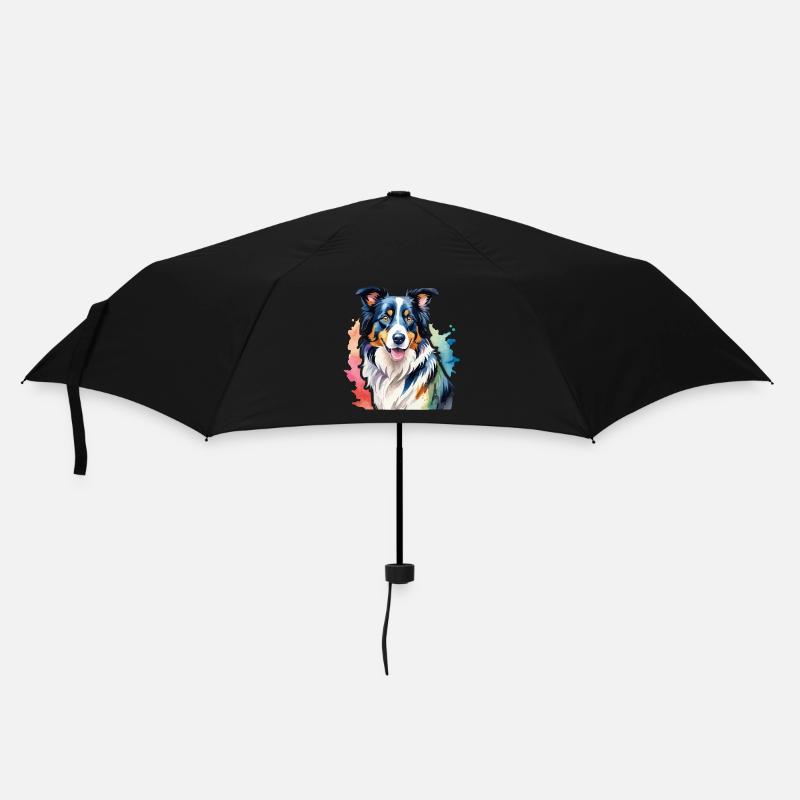 Border Collie Aquarelles - Parapluie standard - noir
