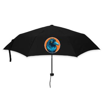 Crow mignon kawaii dessin animé Clipart Animal Pet Logo - Parapluie standard - noir - Devant