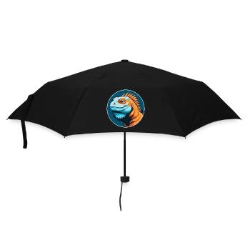 Iguana Cute Kawaii Cartoon Clipart Animal Pet Logo - Umbrella (small) - black - Front