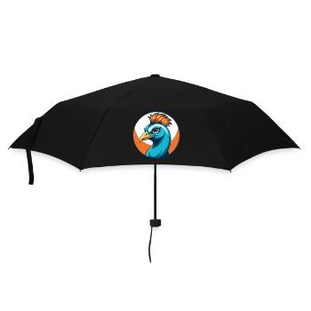 Peacock Cute Funny Kawaii Cartoon Animal Pet Logo - Umbrella (small) - black - Front
