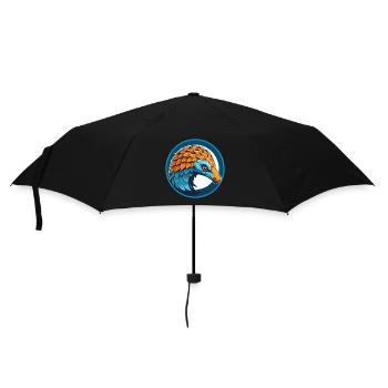 Pangolin Niedliches Kawaii Cartoon Tier Haustier Logo - Regenschirm (klein) - Schwarz - Vorne