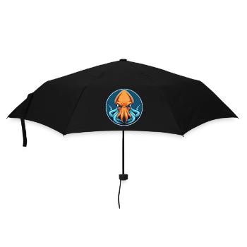 Squid Cute Kawaii Cartoon Clipart Animal Pet Logo - Umbrella (small) - black - Front