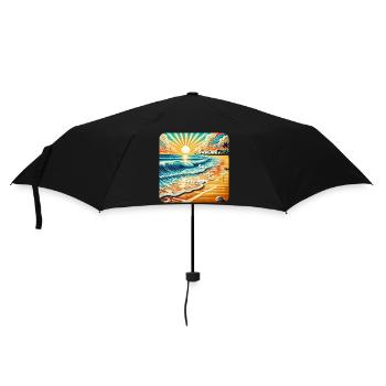 sunset beach - Umbrella (small) - black - Front