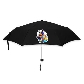 Deutscher Schäferhund Wasserfarben - Regenschirm (klein) - Schwarz - Vorne