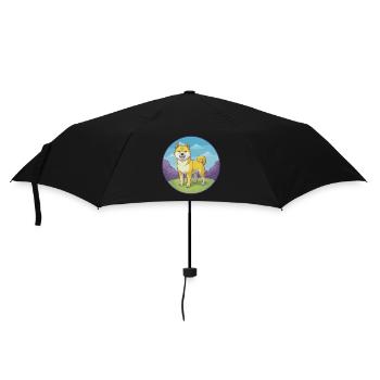 Akita Dog Cute Kawaii Cartoon Clipart Animal Pet - Umbrella (small) - black - Front