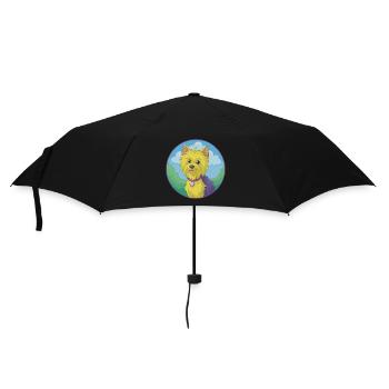 Yorkshire Terrier Dog Cute Kawaii Cartoon Animal - Umbrella (small) - black - Front