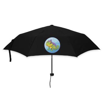 Chameleon Cute Kawaii Cartoon Clipart Animal Pet - Umbrella (small) - black - Front