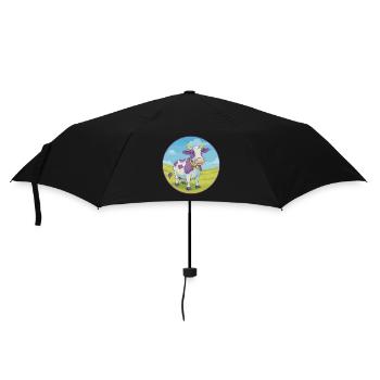 vache mignon kawaii dessin animé clipart animal de compagnie - Parapluie standard - noir - Devant